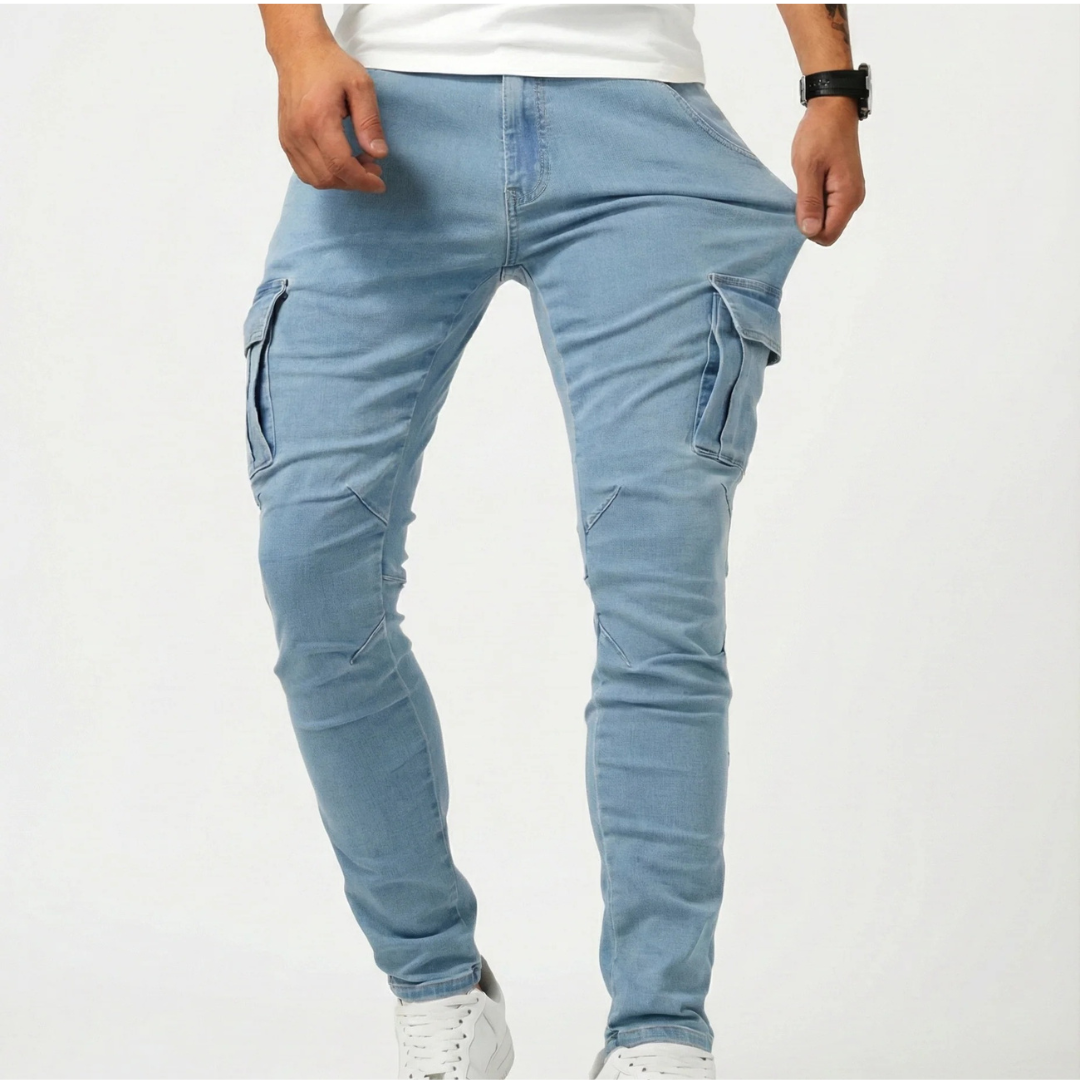 Pantalón Cargo Marino Elástico