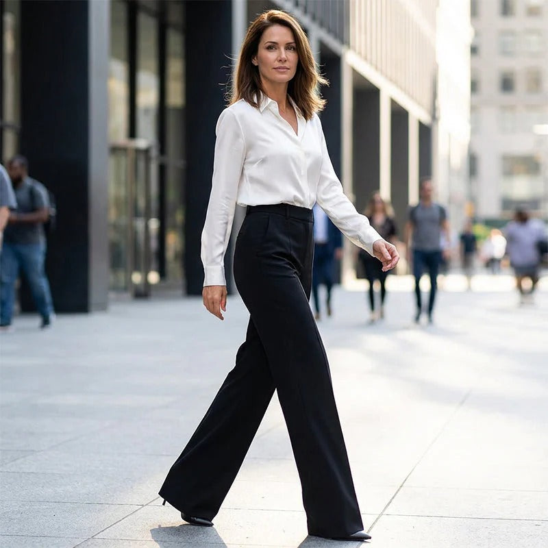 Natalia | Pantalón de traje de cintura alta para mujer