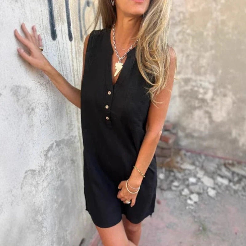 Lauren | Vestido sin mangas con escote en V.