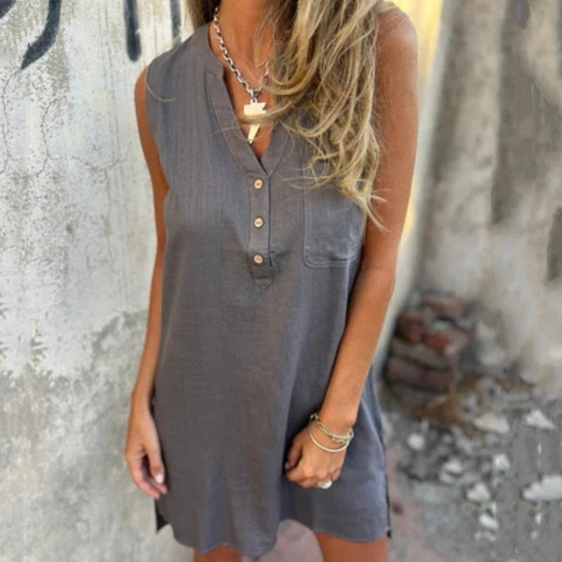 Lauren | Vestido sin mangas con escote en V.